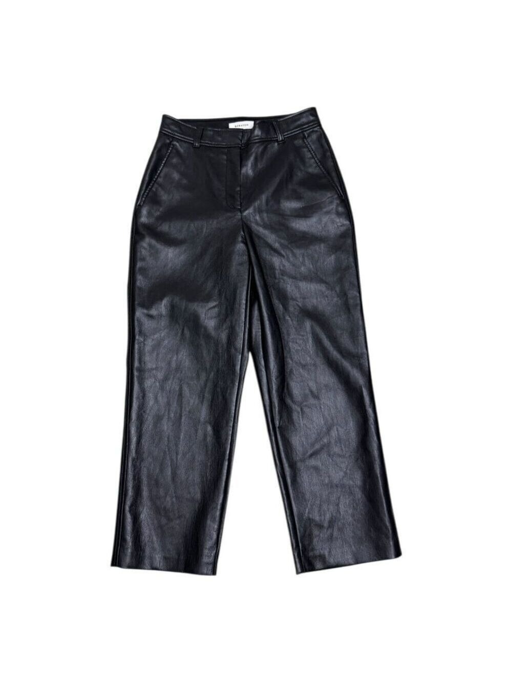 BABATON Aritzia Faux Vegan Leather Ankle Capri Business Casual Pants Womens 2